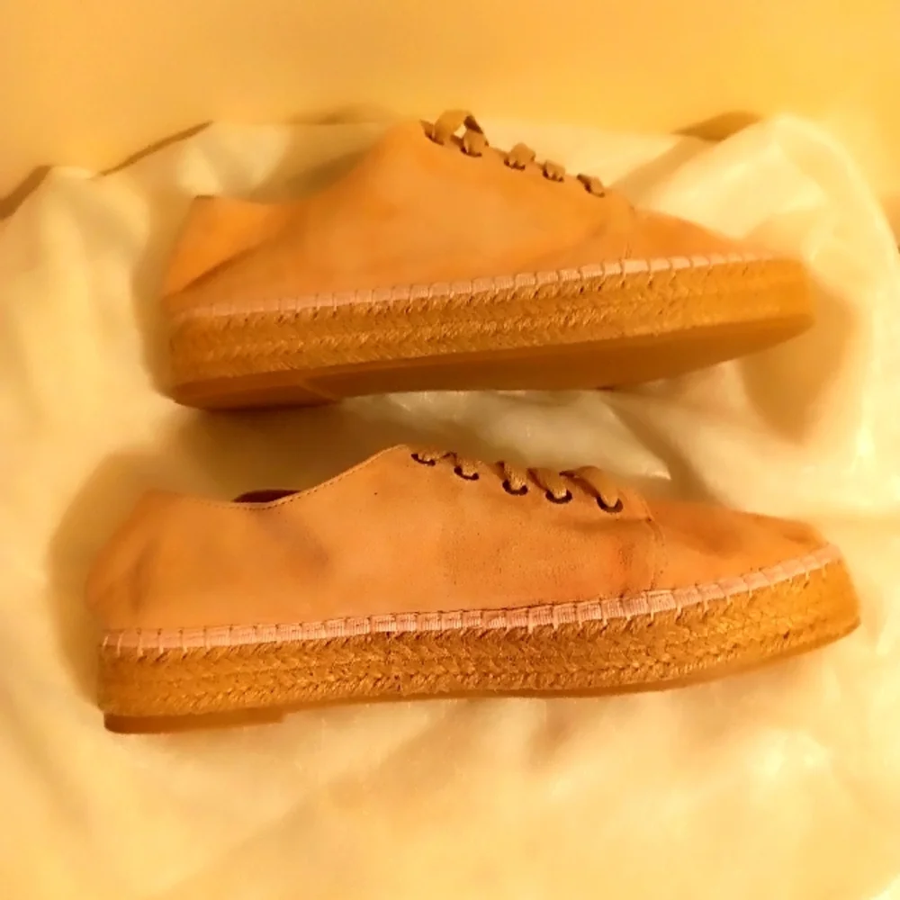 Catherine Maladrino pink suede espadrilles size 9 Scraftie